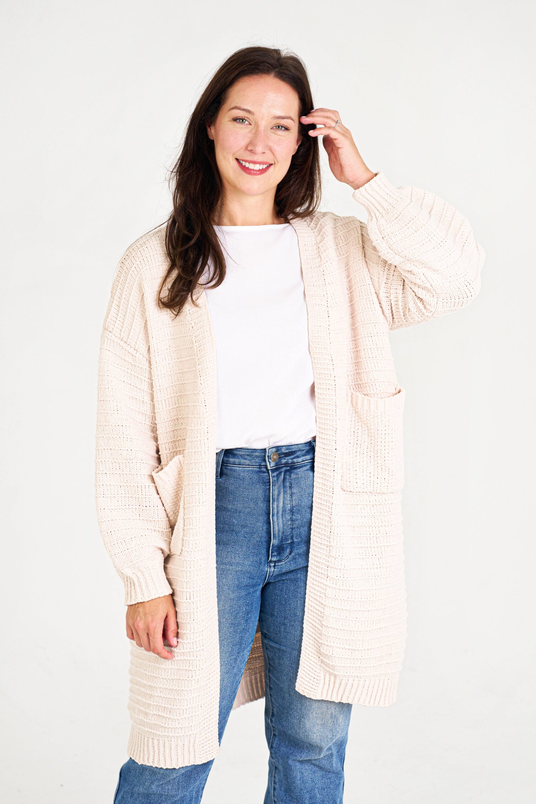 boho women clothing wholesale knitwear - ROSARIO CARDIGAN-cream