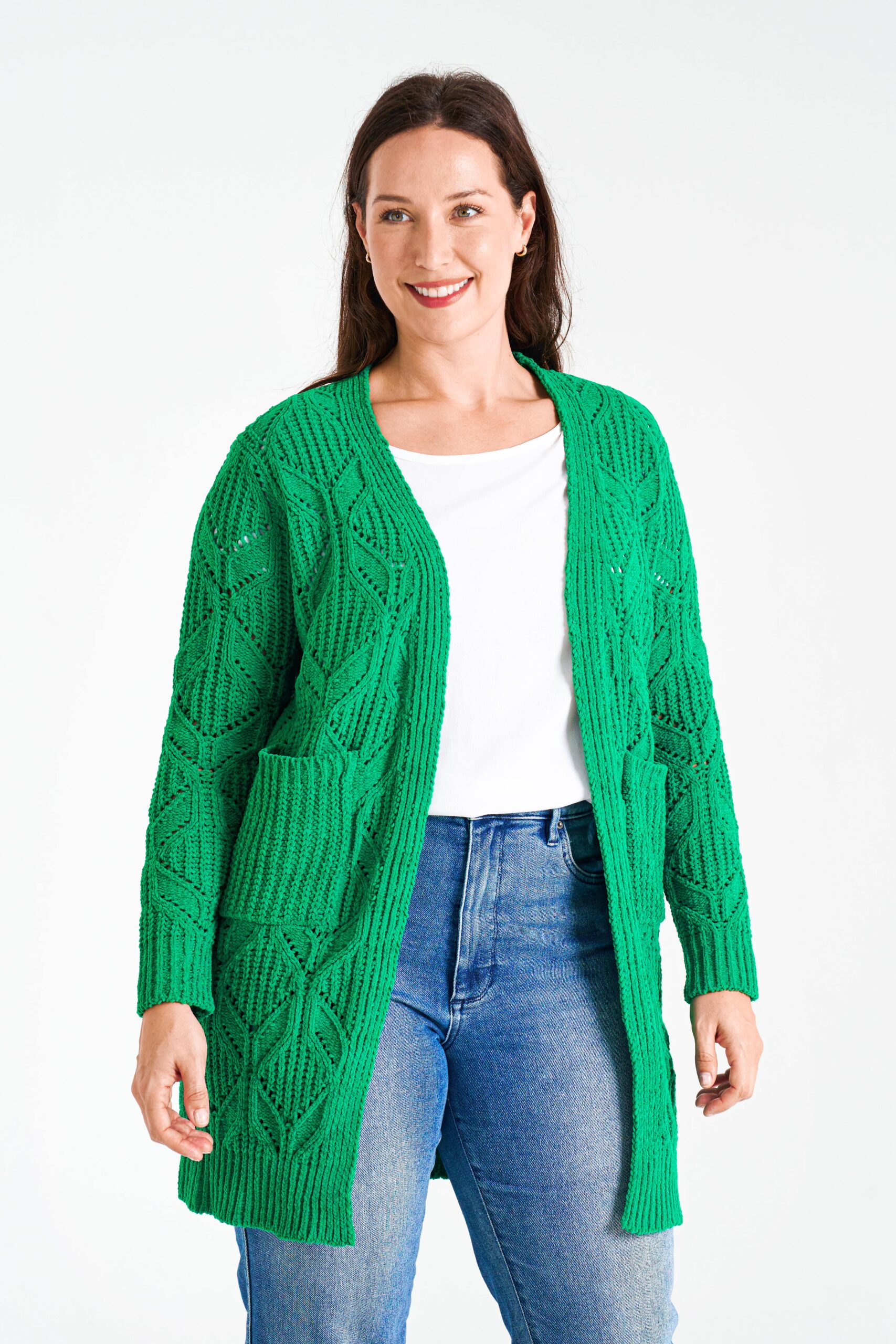 boho women clothing wholesale knitwear - FIA CARDIGAN-green