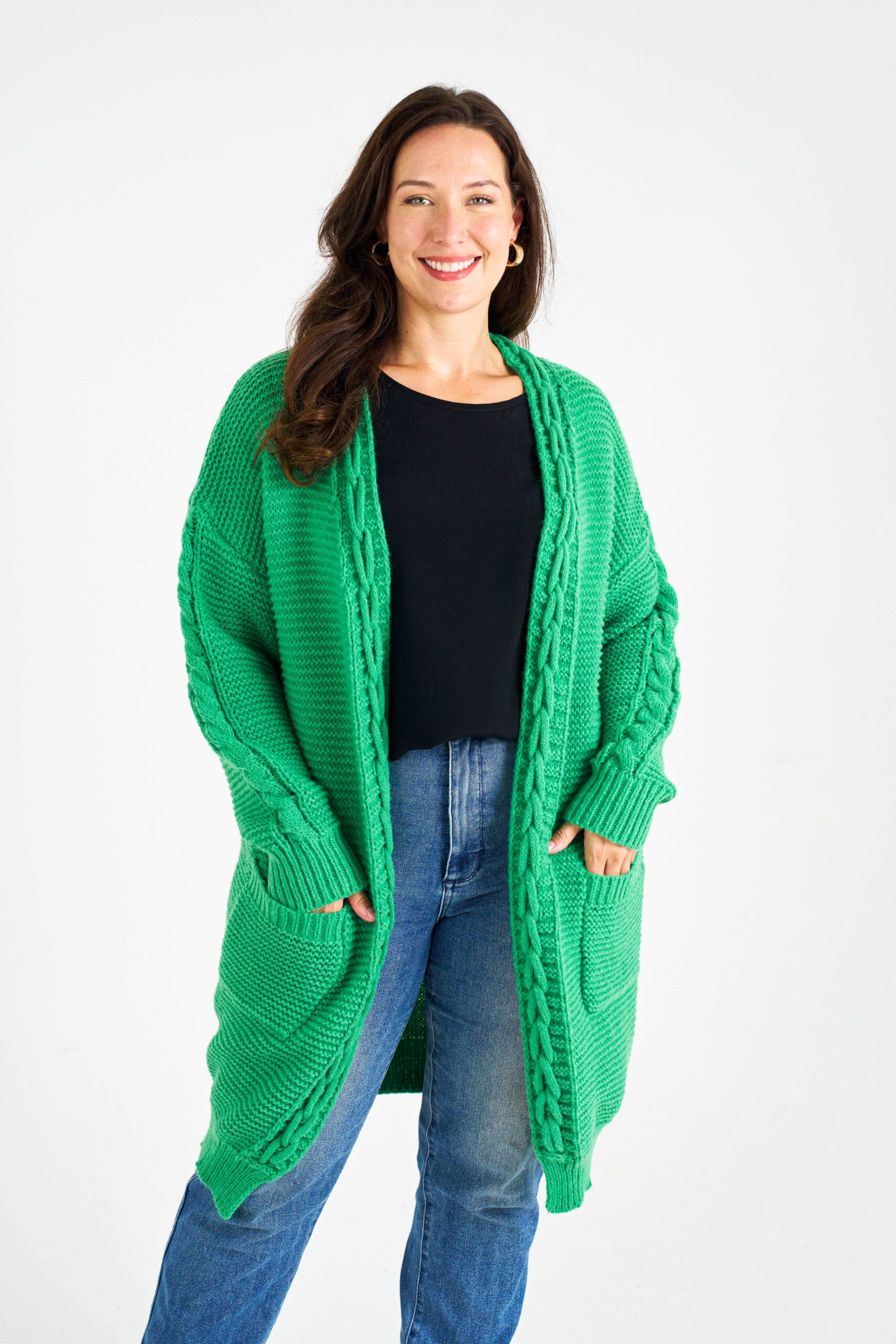 Boho women clothing wholesale Knitwear - melvin cardigan-green