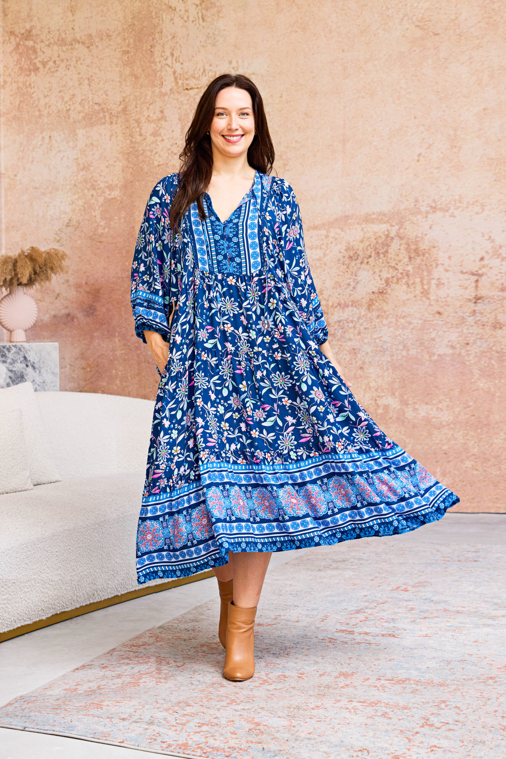 maxi dress boho australia Charlotte Cerise Floral Maxi Dress