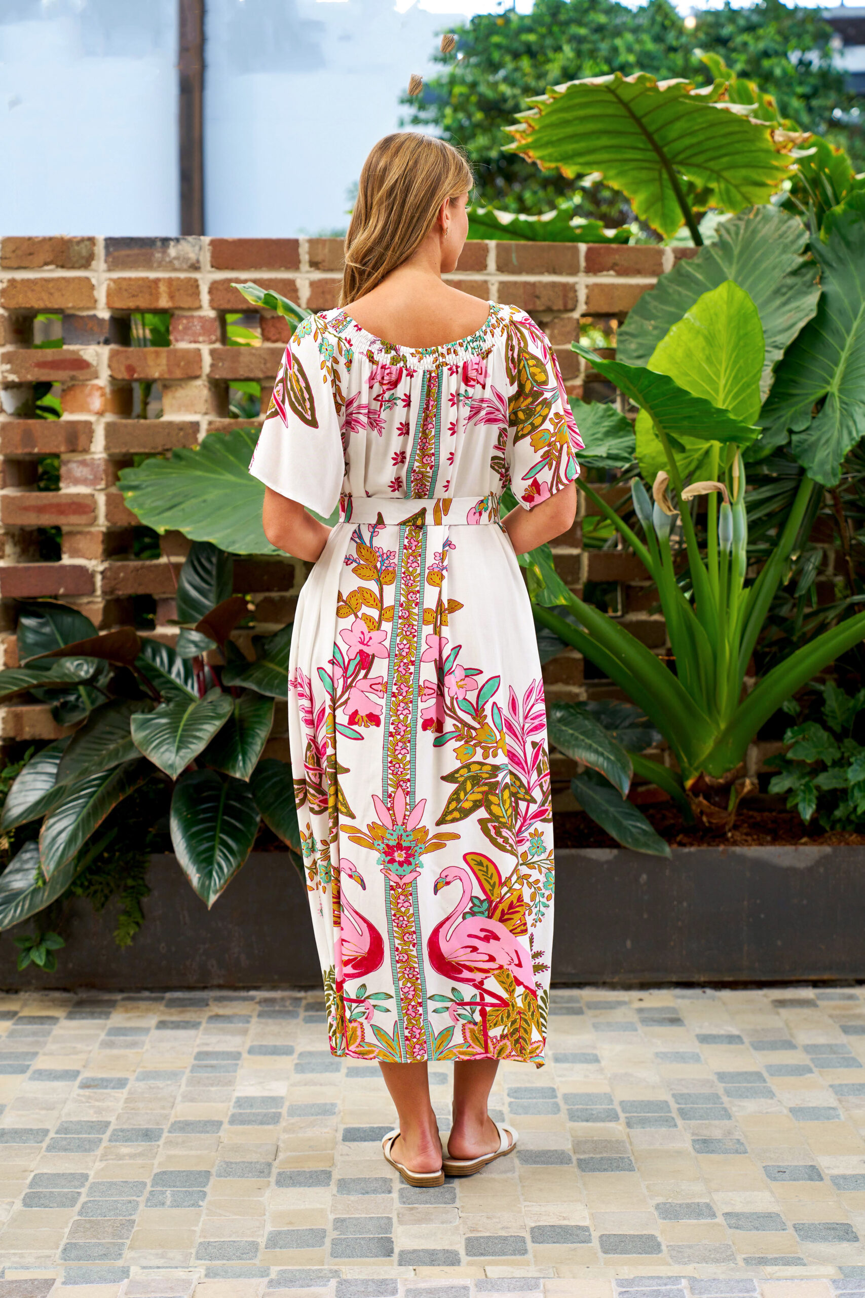 knee length dresses for ladies Sabbi | Flamingo Racing Maxi Dress